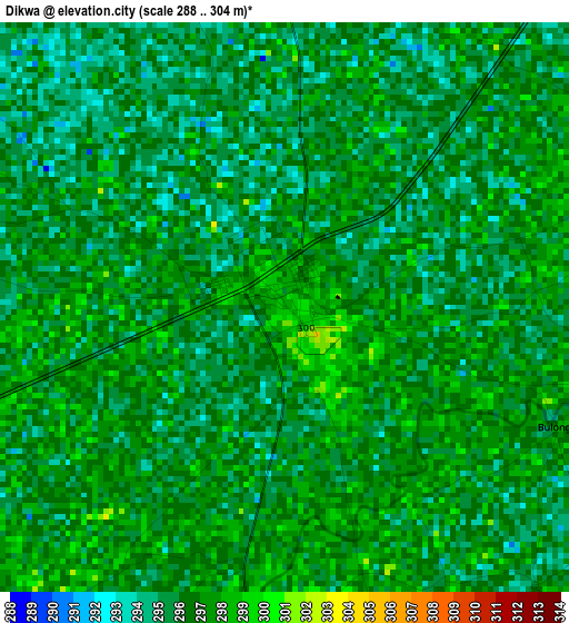 Dikwa elevation map