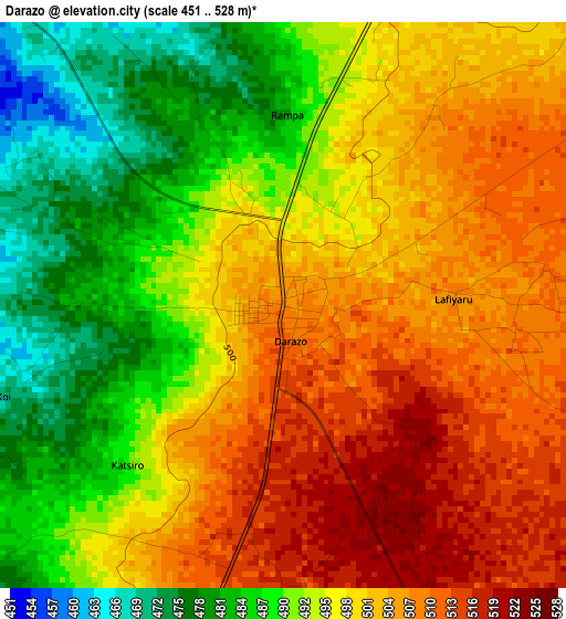 Darazo elevation map