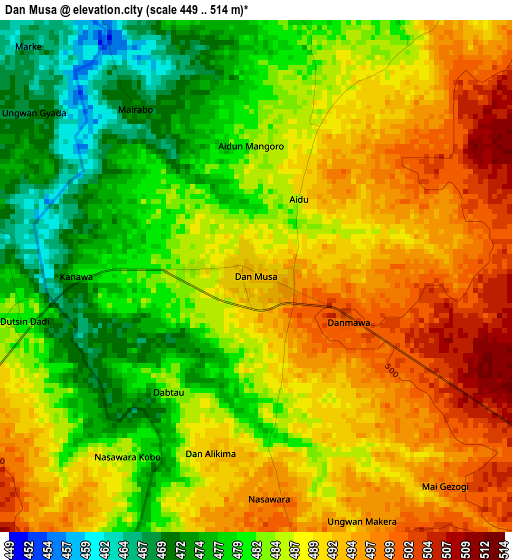 Dan Musa elevation map