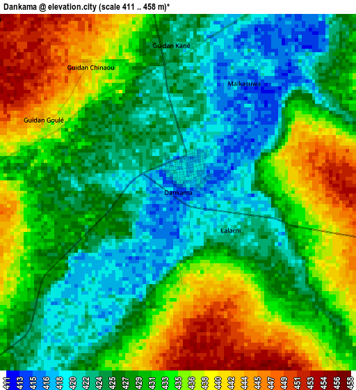 Dankama elevation map