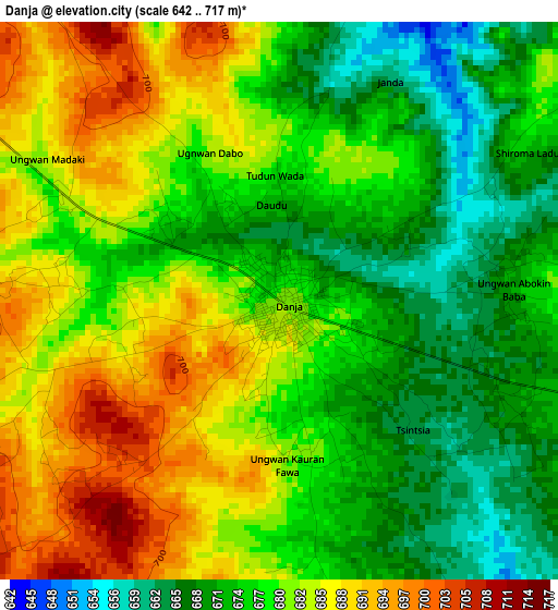 Danja elevation map