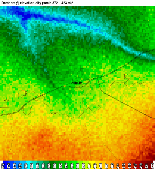 Dambam elevation map