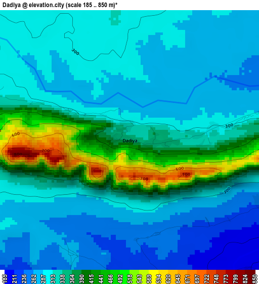 Dadiya elevation map