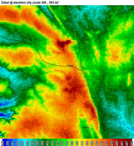 Dabai elevation map