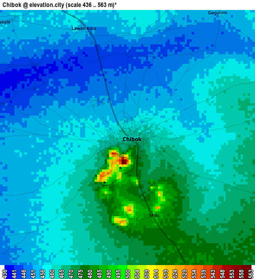 Chibok elevation map