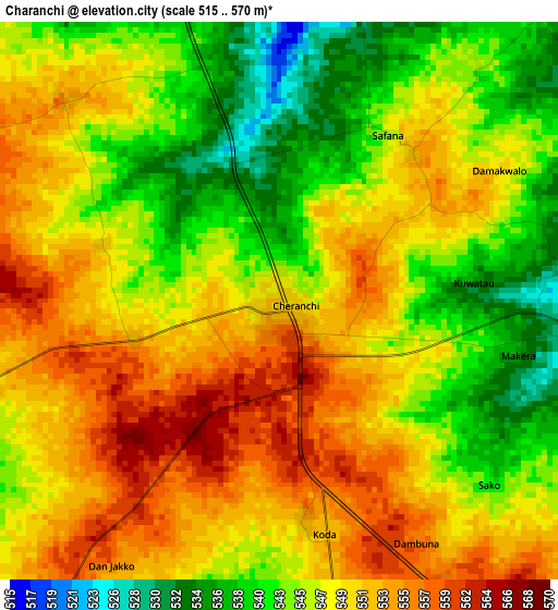 Charanchi elevation map