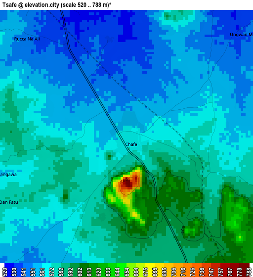 Tsafe elevation map