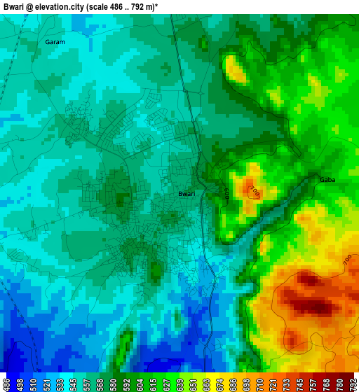 Bwari elevation map