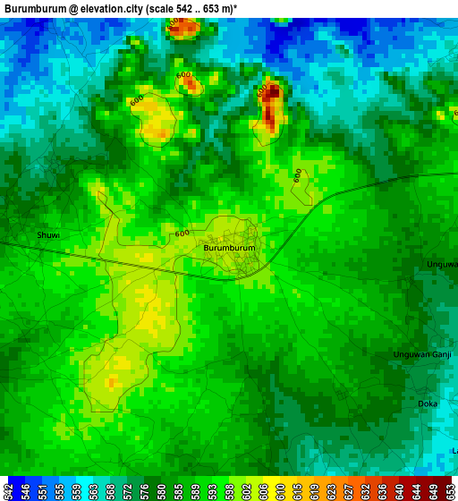 Burumburum elevation map