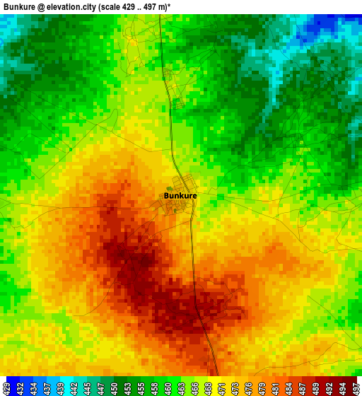 Bunkure elevation map