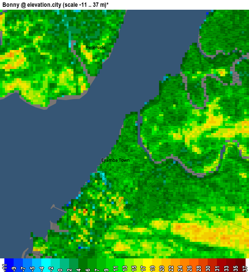 Bonny elevation map