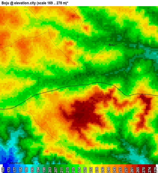 Boju elevation map