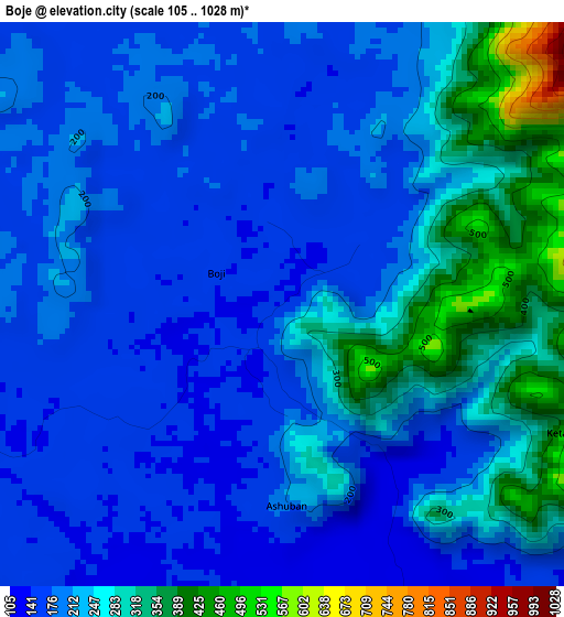 Boje elevation map