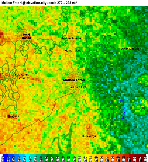 Mallam Fatori elevation map