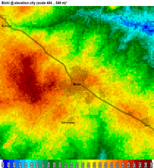 Bichi elevation map