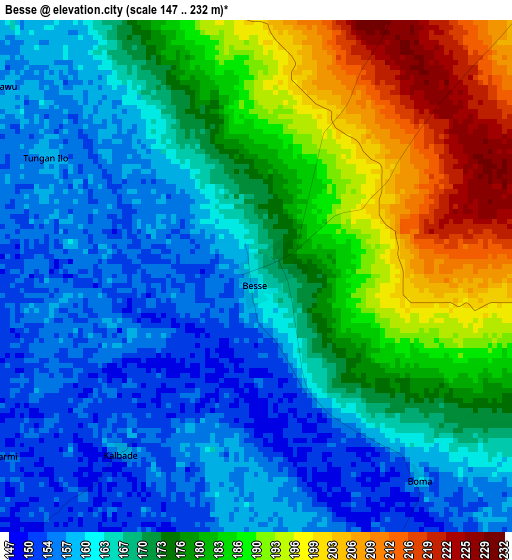 Besse elevation map