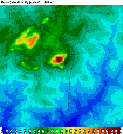 Bena elevation map