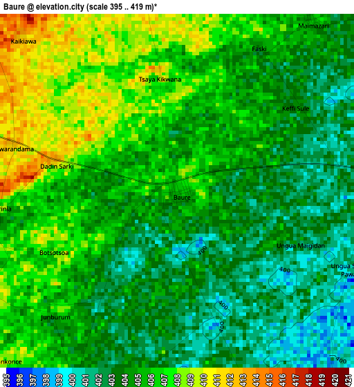 Baure elevation map