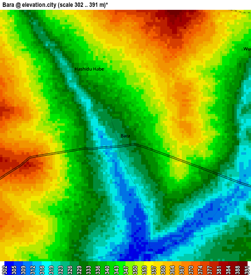 Bara elevation map