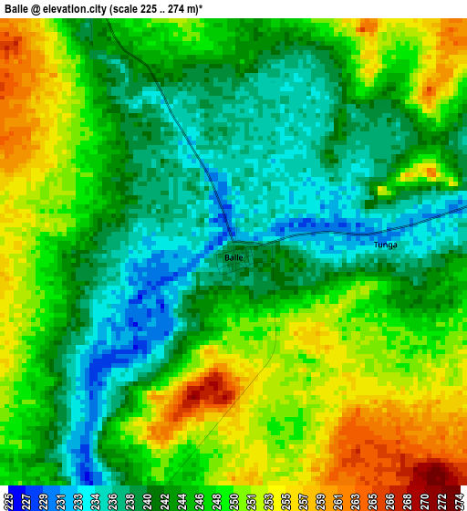 Balle elevation map