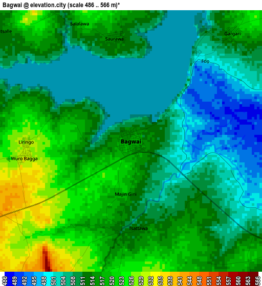 Bagwai elevation map