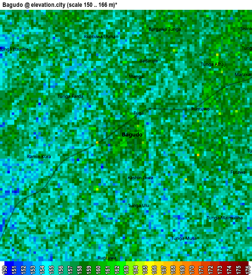 Bagudo elevation map