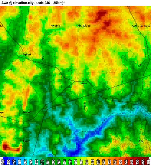 Awo elevation map