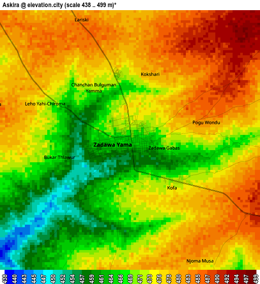 Askira elevation map