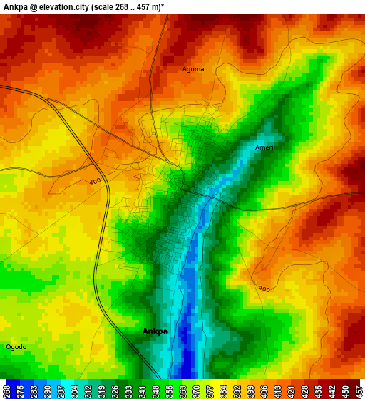 Ankpa elevation map