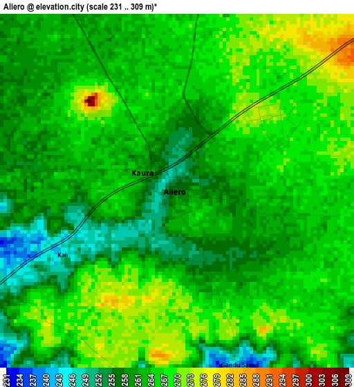 Aliero elevation map