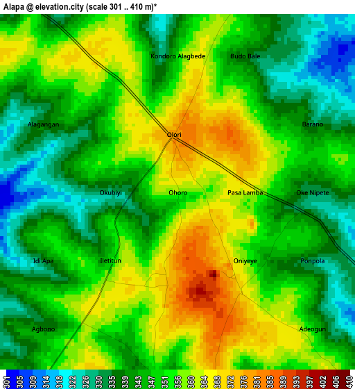 Alapa elevation map