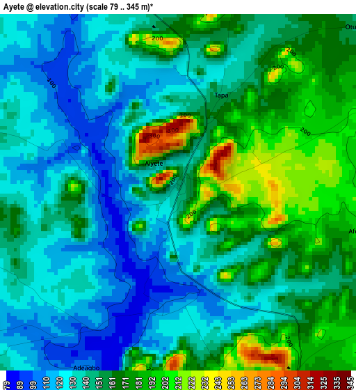 Ayete elevation map