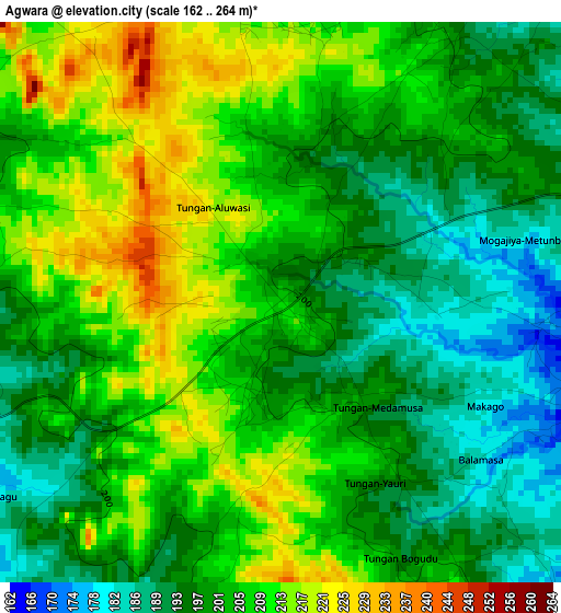 Agwara elevation map