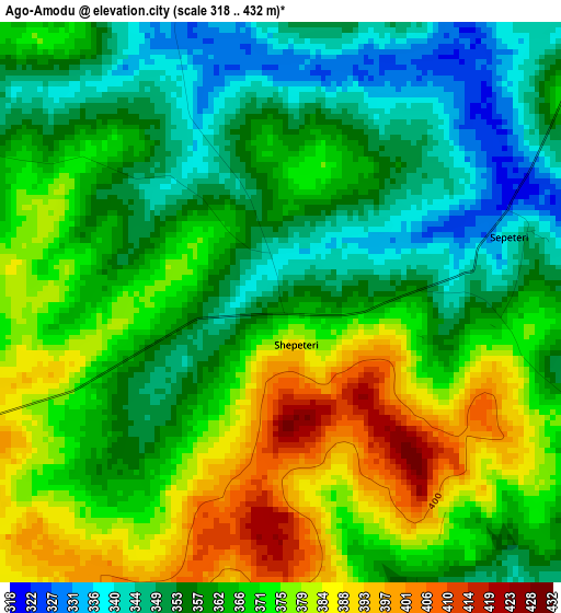 Ago-Amodu elevation map