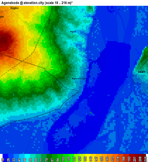 Agenebode elevation map