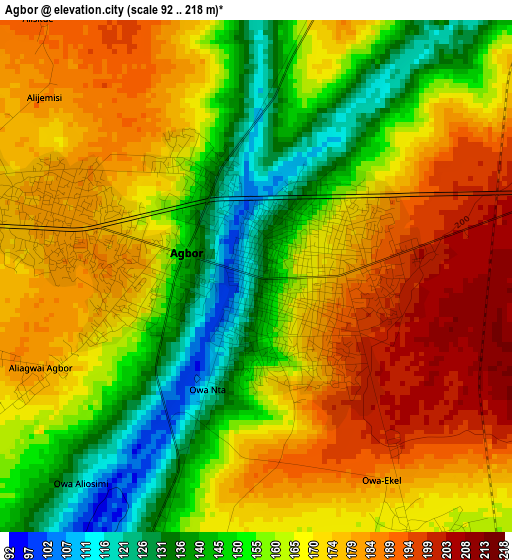 Agbor elevation map