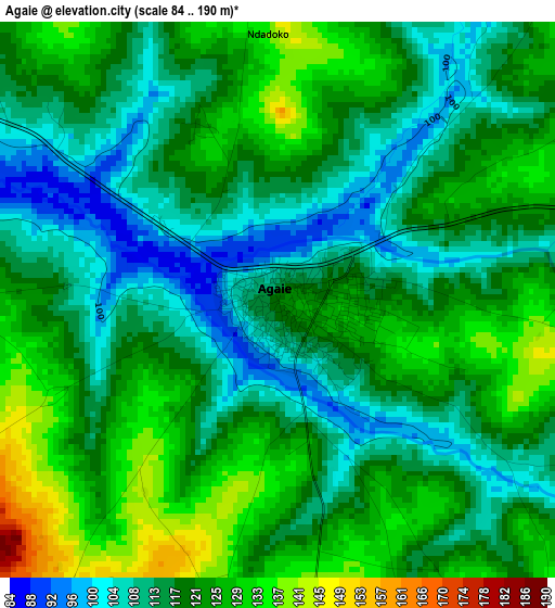 Agaie elevation map