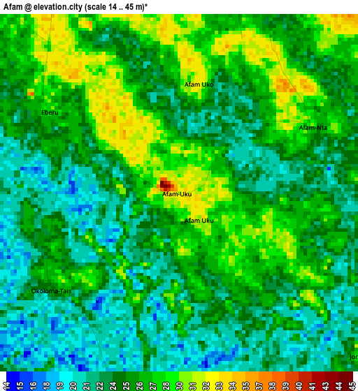 Afam elevation map