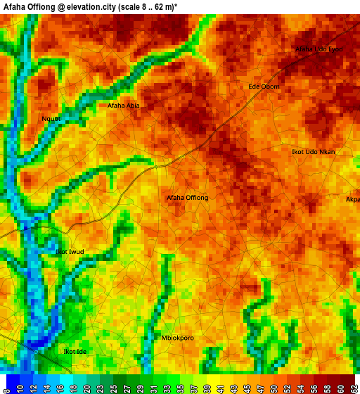 Afaha Offiong elevation map