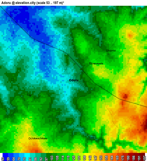 Adoru elevation map