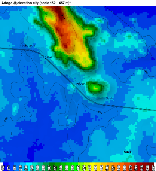 Adogo elevation map