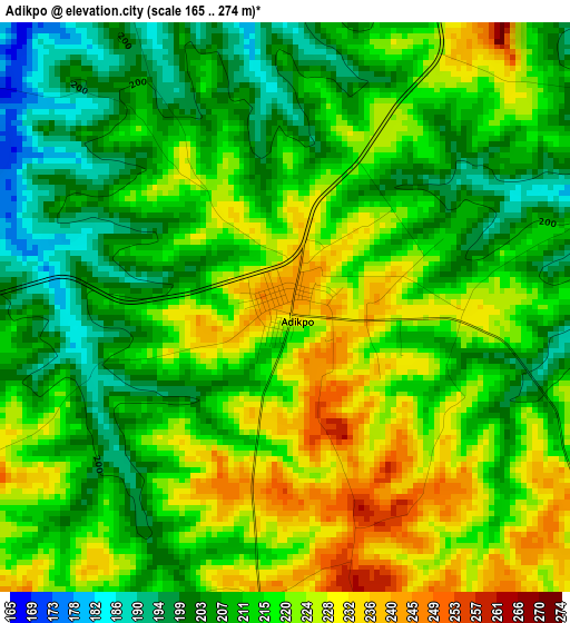 Adikpo elevation map