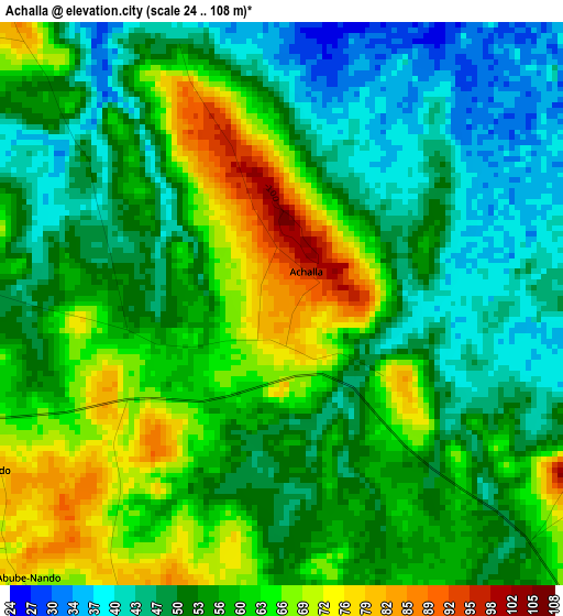 Achalla elevation map