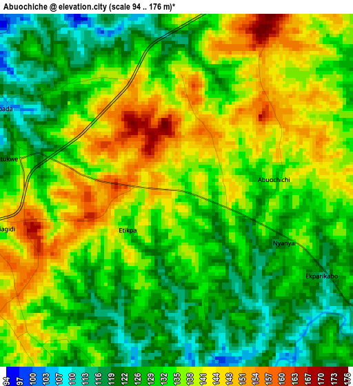 Abuochiche elevation map