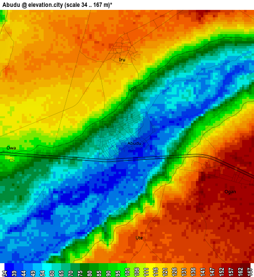 Abudu elevation map