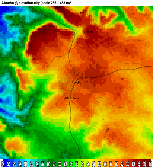 Abocho elevation map