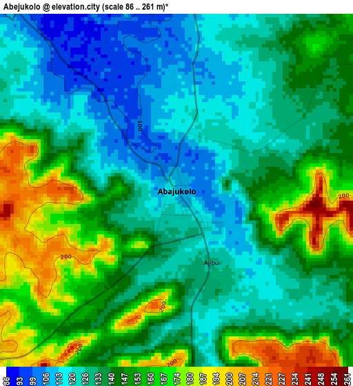 Abejukolo elevation map