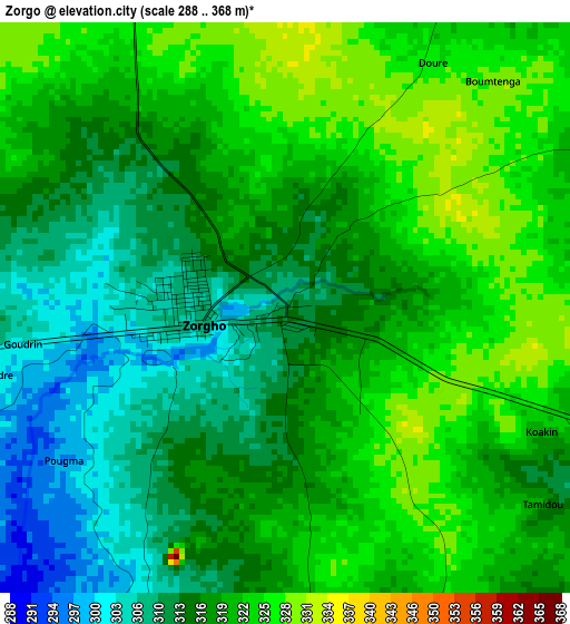 Zorgo elevation map