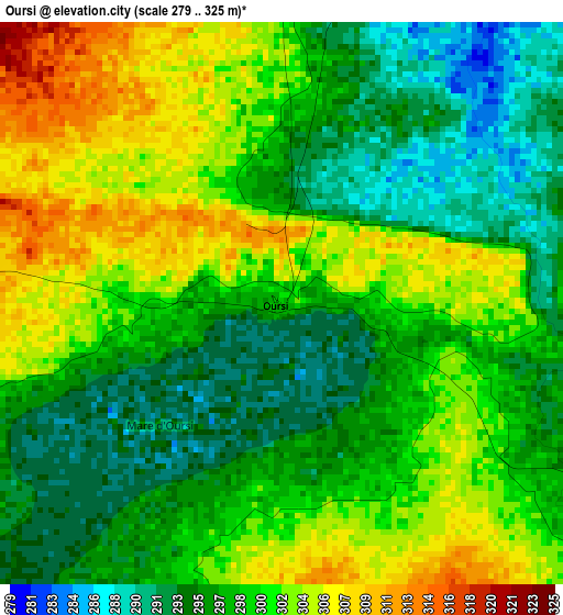 Oursi elevation map
