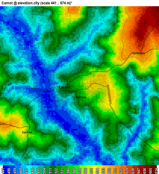 Carnot elevation map